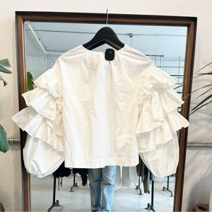 ULLA JOHNSON White Cotton Puff Sleeve Top sz 10